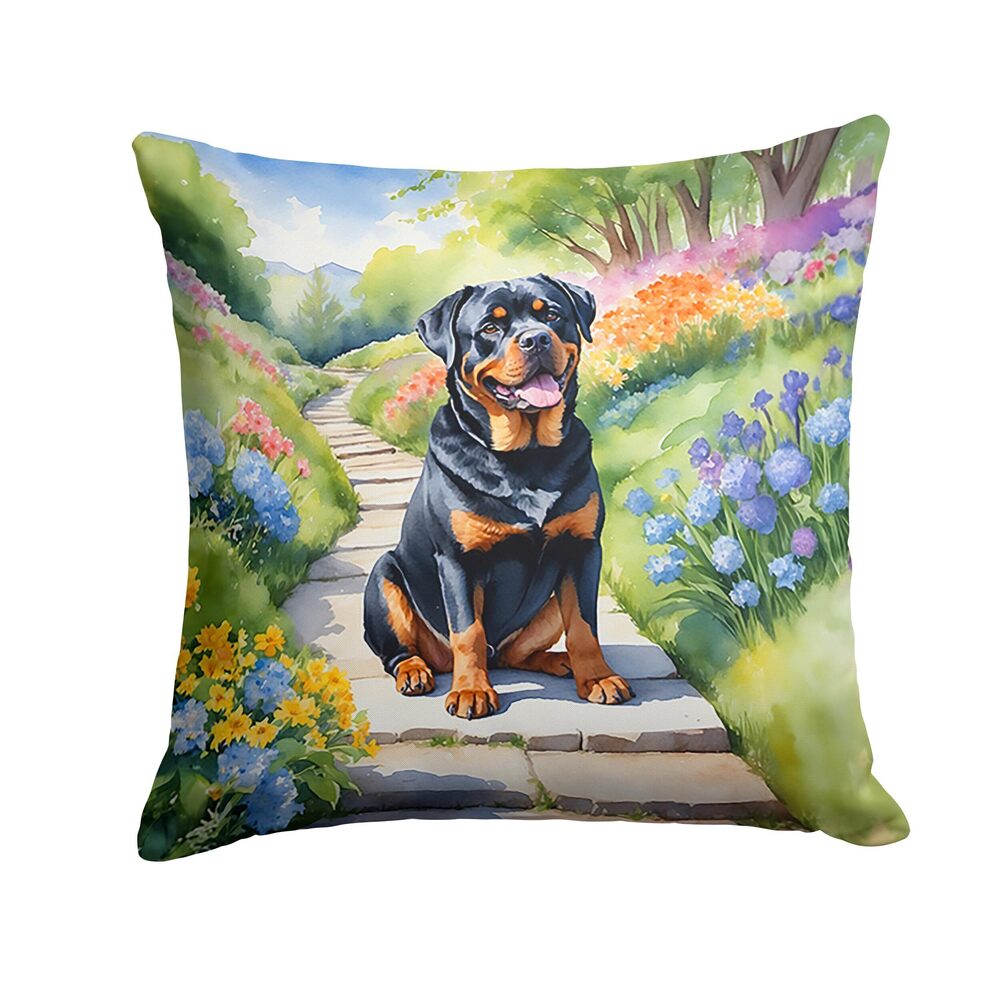 8380 Spring Path Throw Pillow, 18Hx18W, Rottweiler 6705